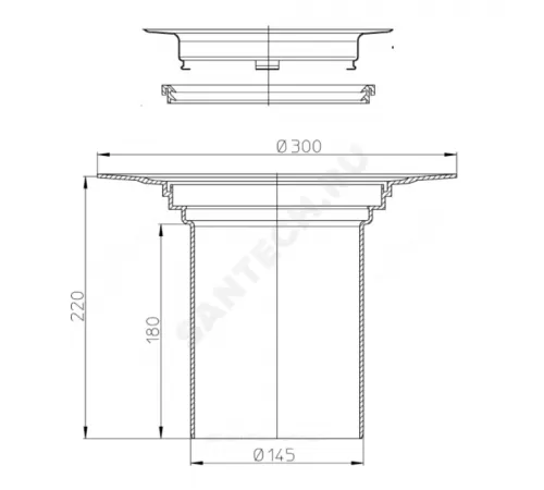 Элемент надставной Дн 145 с профилированным фланцем, применяется для подхвата второго уровня гидроизоляции HL 350.0