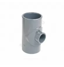 Тройник ПВХ переходной Дн 110х63х90гр Ру16 серый напорный под клеевое соединение Aquaviva TRD110063