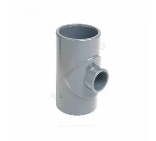 Тройник ПВХ переходной Дн 160х110х90гр Ру16 серый напорный под клеевое соединение Aquaviva TRD160110