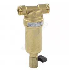 Фильтр сетчатый T-образный латунь Ду 15 Ру25 Тмакс=80 oC G1/2" НР FF06 с краном Honeywell-Braukmann FF06-1/2"AAM