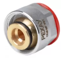 Соединитель для PE-X труб обжим хром Дн 20х3/4" под евроконус ВР THERM S Рехау 12506173002