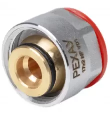 Соединитель для PE-X труб обжим хром Дн 17х3/4" под евроконус ВР THERM S Рехау 12506073002