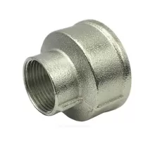 Муфта латунь никель переходная Ду 20х15 (3/4"х1/2") ВР/ВР SantechSystems