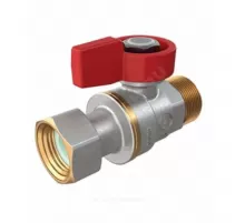 Кран шаровой латунь никель R254 Ду 15 Ру16 НР/нак. гайка флажок красный Giacomini R254PX012