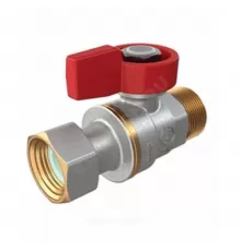 Кран шаровой латунь никель R254 Ду 15 Ру16 НР/нак. гайка флажок красный Giacomini R254PX012