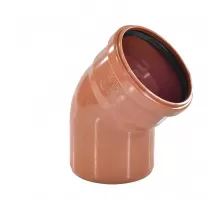 Отвод НПВХ коричневый Дн 110х45гр б/нап в/к KGB Ostendorf 220220