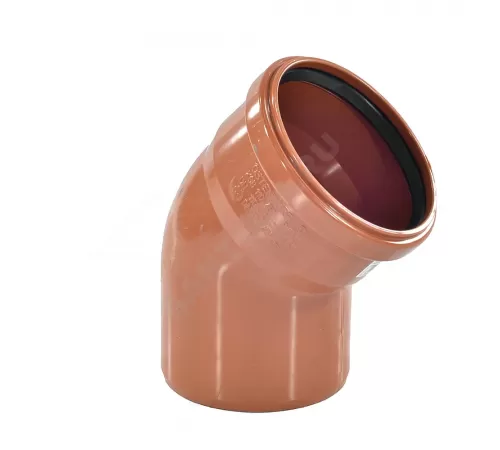 Отвод НПВХ коричневый Дн 110х45гр б/нап в/к KGB Ostendorf 220220
