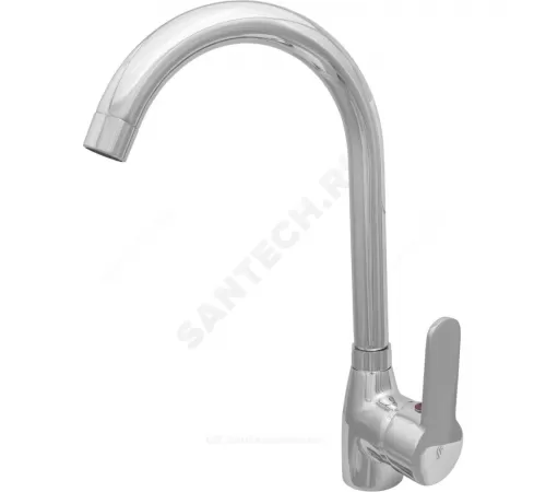 Смеситель для кухонной мойки ручка сбоку одноручный излив Д24 H-220мм Стандарт ЦС-СМ 27/22ш М-40 Центр Сантехники (Подольск) ПП801503