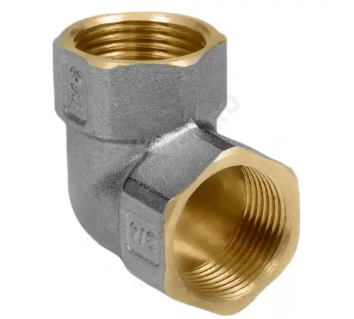 Угольник латунь никель Ду 40 (1 1/2") ВР/ВР 9001 ГОСТ 32585-2013 Aquasfera 9001-05