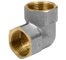 Угольник латунь никель Ду 40 (1 1/2") ВР/ВР 9001 ГОСТ 32585-2013 Aquasfera 9001-05