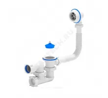 Слив-перелив для ванны регулируемый с пробкой 1 1/2"x40 выпуск с пластиковой решёткой D=70мм Варяг АНИ Пласт C6250