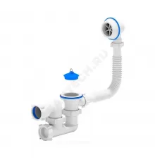 Слив-перелив для ванны регулируемый с пробкой 1 1/2"x40 выпуск с пластиковой решёткой D=70мм Варяг АНИ Пласт C6250