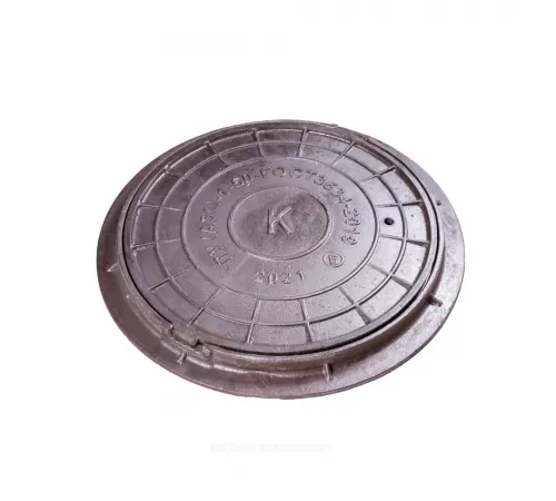 Люк чугун канализационный (К) ЛУ (Легкий усиленный) А30 круглый m=56кг h=50мм ЛУ(А30)-1-60 ГОСТ 3634-2019