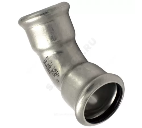 Отвод сталь нерж AISI 316L 45гр Дн 18 Ру16 пресс Inoxpres RM 181018450C