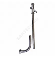 Кран смывной для чаши Генуя КрС-20-05 трубка хром с накидной гайкой, рычаг, без вентиля