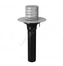 Воронка кровельная VO-PVC с вертикальным выпуском ПВХ Дн 110 с листвоуловителем, электрообогревом Fachmann 01.144