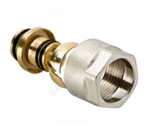 Евроконус для МП труб латунь обжим Дн 20х2,0х3/4" с накидной гайкой SantechSystems