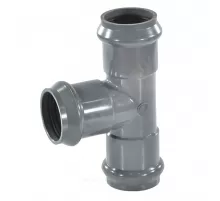 Тройник НПВХ SDR26 Дн 160х160х90гр Ру10 серый напорный раструбный под соединение с уплотнительным кольцом в/к Aquaviva AQV104160 .