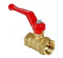 Кран шаровой латунь 11Б27фт1М Ду 15 Ру40 ВР рычаг красный VALFEX VF.214.LR1.012.N/P59