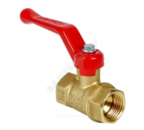 Кран шаровой латунь 11Б27фт1М Ду 15 Ру40 ВР рычаг красный VALFEX VF.214.LR1.012.N/P59