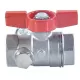 Кран шаровой латунь со спускником R251S хром Ду 25 Ру42 ВР 1" бабочка красная со спускником Giacomini R251SX005
