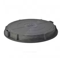 Люк полимер (легкий) серый/черный круглый 760х630 h=90мм 30кН Сантехкомплект