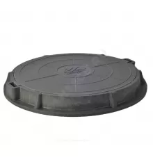 Люк полимер (легкий) серый/черный круглый 760х630 h=90мм 30кН Сантехкомплект