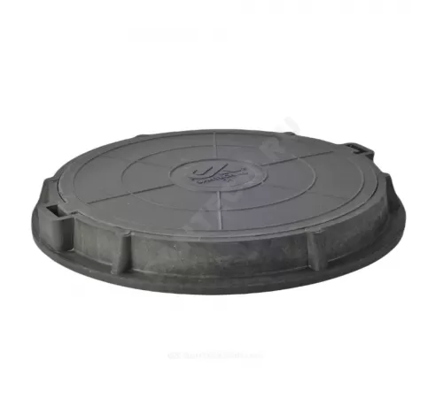 Люк полимер (легкий) серый/черный круглый 760х630 h=90мм 30кН Сантехкомплект