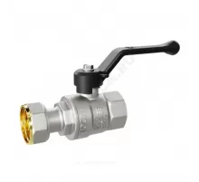 Кран шаровой латунь никель Pride Ду 20 Ру40 ВР/нак. гайка рычаг черный LD 47.347.20