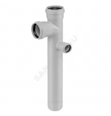 Крестовина PP-MD 2-уровневая правая бесшумная светло-серая Skolan Safe SKDDAR Дн 110х110х58х87гр (DN110х110х50) б/нап в/к Ostendorf 335690