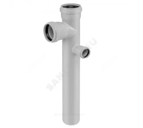 Крестовина PP-MD 2-уровневая правая бесшумная светло-серая Skolan Safe SKDDAR Дн 110х110х58х87гр (DN110х110х50) б/нап в/к Ostendorf 335690