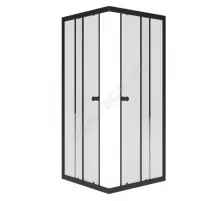 Ограждение душевое Universal BLACK 900х900х1850 мм без поддона прозрачное стекло МетаКам KKS_013568