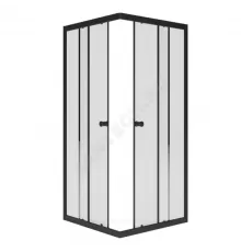 Ограждение душевое Universal BLACK 800х800х1850 мм без поддона прозрачное стекло МетаКам KKS_013566