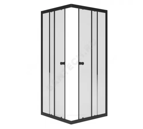 Ограждение душевое Universal BLACK 900х900х1850 мм без поддона прозрачное стекло МетаКам KKS_013568