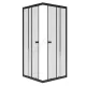Ограждение душевое Universal BLACK 900х900х1850 мм без поддона прозрачное стекло МетаКам KKS_013568