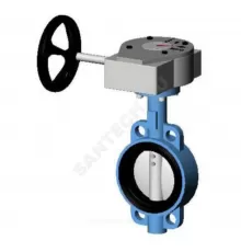 Затвор дисковый поворотный чугун VP4458-08EP Ду 150 Ру25 межфл с редуктором диск чугун манжета EPDM Tecofi VP4458-08EP0150