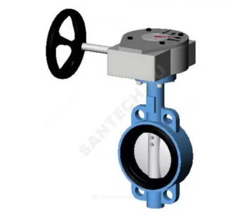 Затвор дисковый поворотный чугун VP4458-08EP Ду 150 Ру25 межфл с редуктором диск чугун манжета EPDM Tecofi VP4458-08EP0150