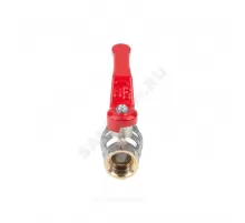 Кран шаровой латунь никель Эксперт Ду 32 Ру40 ВР полнопроходной рычаг красный Dist Н114Р