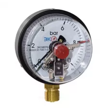 Манометр электроконтактный МД02(Э) радиальный Дк100мм 0-1,0 МПа кл.1,5 М20х1,5 ЭКОМЕРА