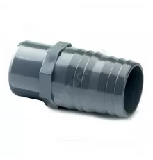 Штуцер ПВХ под шланг Дн 20 Ру16 серый напорный под клеевое соединение Aquaviva HSE0200