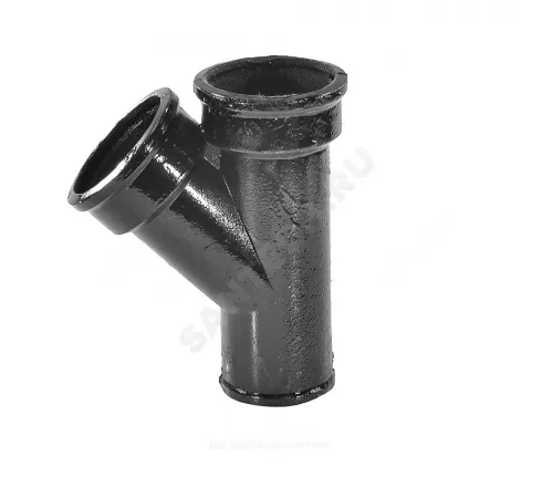 Тройник чугун канализационный Ду 100х50х45гр б/н ГОСТ 6942-98 косой
