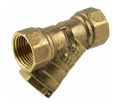 Фильтр магнитный сетчатый Y-образный латунь Ду 25 Ру20 1" ВР 4006 с отверстием под пломбу с пробкой Aquasfera 4006-03