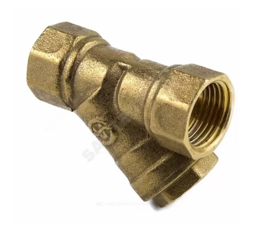 Фильтр магнитный сетчатый Y-образный латунь Ду 25 Ру20 1" ВР 4006 с отверстием под пломбу с пробкой Aquasfera 4006-03