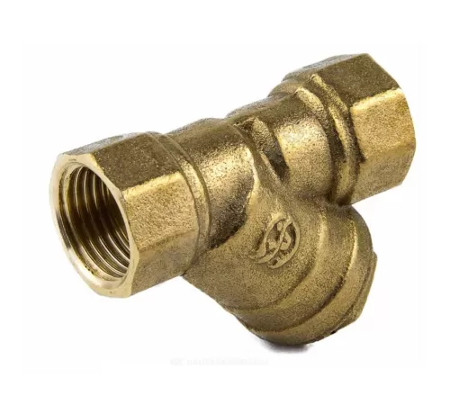 Фильтр магнитный сетчатый Y-образный латунь Ду 25 Ру20 1" ВР 4006 с отверстием под пломбу с пробкой Aquasfera 4006-03