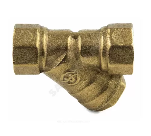 Фильтр магнитный сетчатый Y-образный латунь Ду 25 Ру20 1" ВР 4006 с отверстием под пломбу с пробкой Aquasfera 4006-03