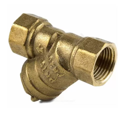 Фильтр магнитный сетчатый Y-образный латунь Ду 25 Ру20 1" ВР 4006 с отверстием под пломбу с пробкой Aquasfera 4006-03