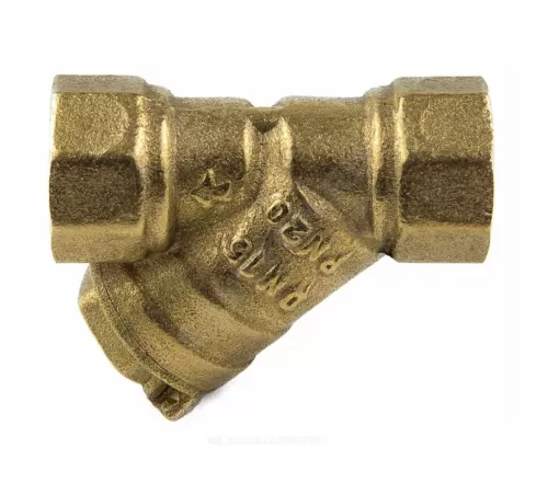 Фильтр магнитный сетчатый Y-образный латунь Ду 25 Ру20 1" ВР 4006 с отверстием под пломбу с пробкой Aquasfera 4006-03