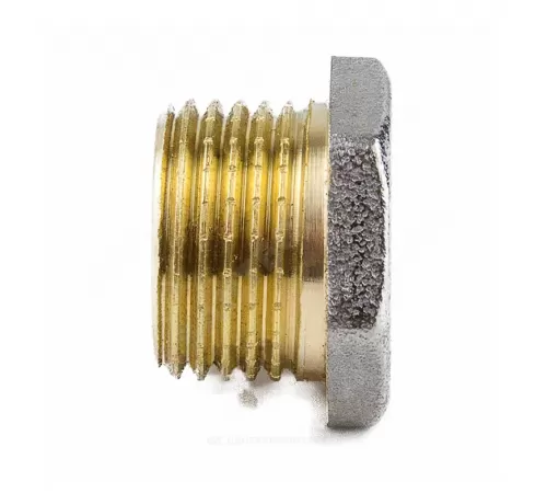 Заглушка латунь никель Ду 40 (1 1/2") НР 9017 ГОСТ 32585-2013 Aquasfera 9017-05