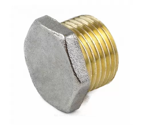 Заглушка латунь никель Ду 40 (1 1/2") НР 9017 ГОСТ 32585-2013 Aquasfera 9017-05