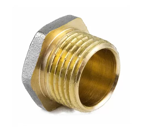 Заглушка латунь никель Ду 40 (1 1/2") НР 9017 ГОСТ 32585-2013 Aquasfera 9017-05